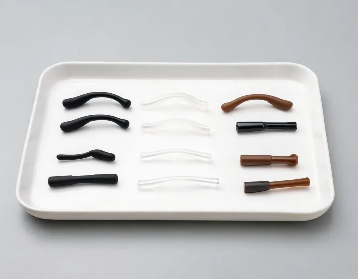 Temple tips for glasses staged for a wholesale quote brief